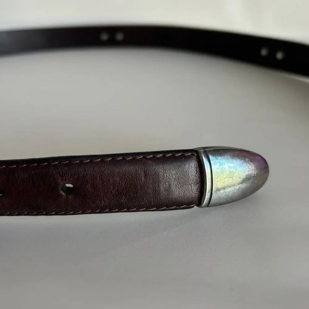 Brighton Onyx Golf Belt Mens Leather Golfer Concho Brown Black Size 38 12000